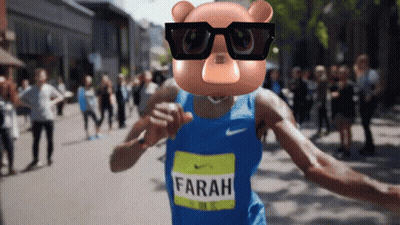 Cartoon Dog Wearing Glasses And G Shirt GIF