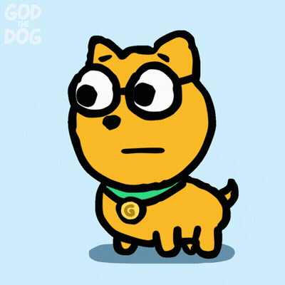 Cartoon Dog Wearing Glasses And Necklace God The Dog GIF