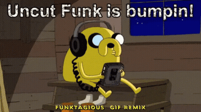 Cartoon Dog Wearing Headphones Uncut Funk Is Bumpin GIF