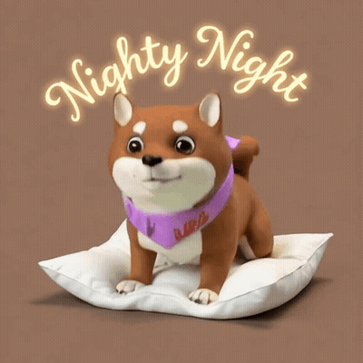 Cartoon Dog Wearing Mrs Purple Scarf GIF