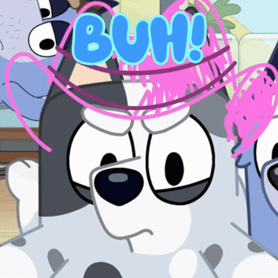 Cartoon Dog Wearing Pink Hat With Buh GIF