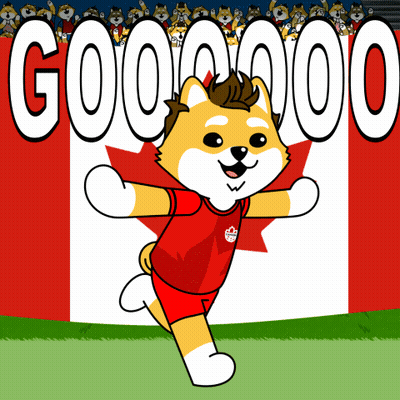 Cartoon Dog Wearing Red Jersey Saying Canada GIF