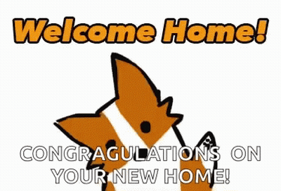 Cartoon Dog Welcome Home Congratulations On Your New Home GIF