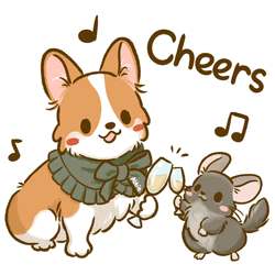 Cartoon Dog Welsh Corgi Cheers GIF