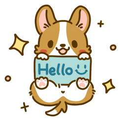 Cartoon Dog Welsh Corgi Hello GIF
