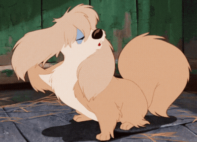 Cartoon Dog With Bloody Nose on Sidewalk