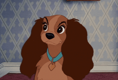 Cartoon Dog With Blue Collar And Lady Tag GIF
