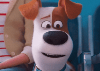Cartoon Dog With Blue Collar Smiling GIF