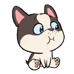 Cartoon Dog With Blue Eyes Sitting Sticker