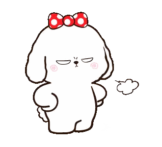 Cartoon Dog With Bow Sticker