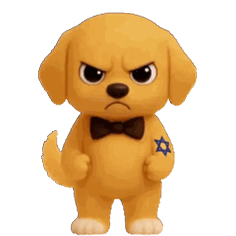 Cartoon Dog With Bow Tie And Blue Star Sticker