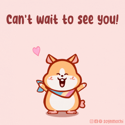 Cartoon Dog With Can't Wait To See You GIF