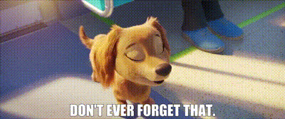 Cartoon Dog With Eyes Closed Saying Don't Ever Forget That