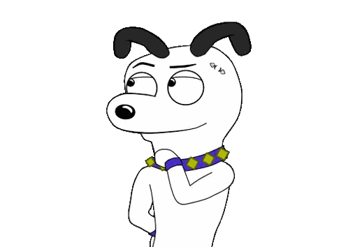 Cartoon Dog With Forehead Tattoo And Spiked Collar Sticker