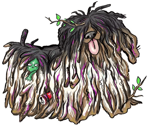 Cartoon Dog With Frog And Coca Cola Sticker