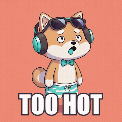 Cartoon Dog With Headphones And Sunglasses Saying Too Hot GIF