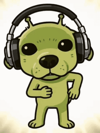 Cartoon Dog With Headphones Thumbs Up GIF