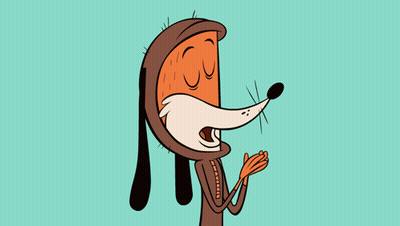 Cartoon Dog With Hood And Closed Eyes GIF