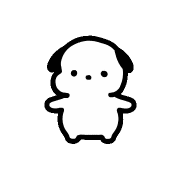 Cartoon Dog With Pink Cheek And Black Nose Sticker