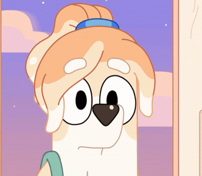 Cartoon Dog With Ponytail And Backpack GIF
