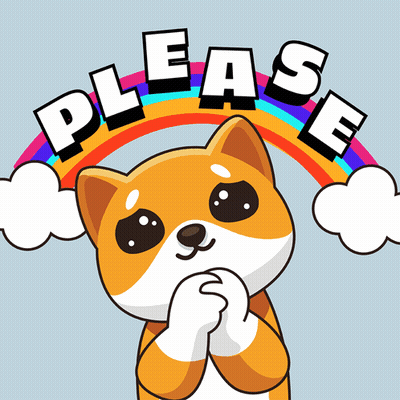 Cartoon Dog With Rainbow Saying Please GIF