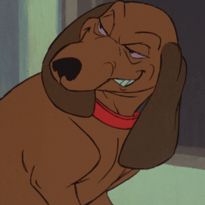 Cartoon Dog With Red Collar Looking At Camera GIF