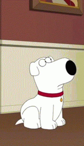 Cartoon Dog With Red Collar Sitting On Floor GIF
