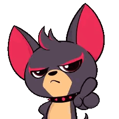 Cartoon Dog With Red Ears Pointing Sticker