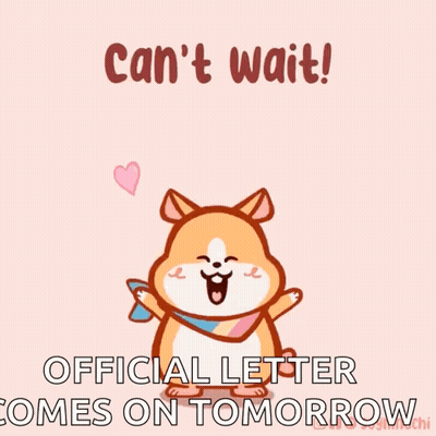 Cartoon Dog With Scarf Says Can't Wait Official Letter GIF