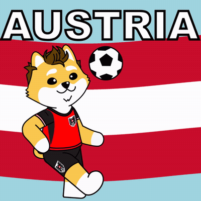 Cartoon Dog With Soccer Ball Austria GIF