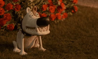 Cartoon Dog With Spiked Collar In Grass GIF