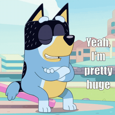 Cartoon Dog With Sunglasses Saying Yeah I'm Pretty Huge GIF