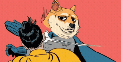 Cartoon Dog With Sword GIF