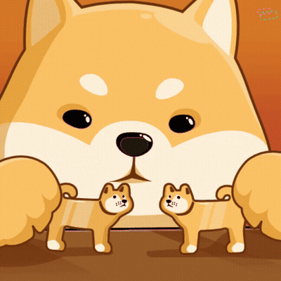 Cartoon Dog With Two Smaller Dogs GIF