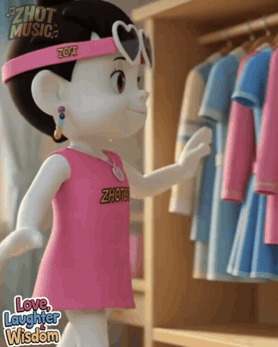 Cartoon Doll In Pink Shirt Saying Zot GIF