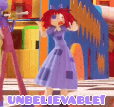 Cartoon Doll In Purple Dress Says Unbelievable GIF