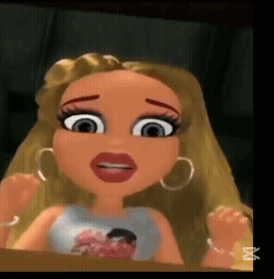 Cartoon Doll with Blonde Hair and Red Lips