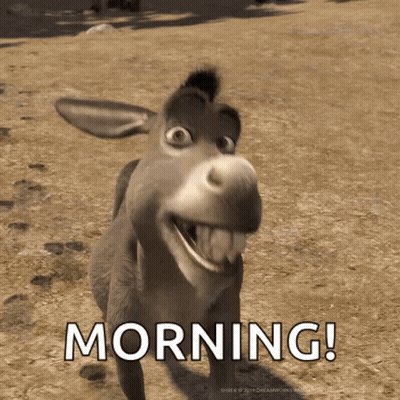 Cartoon Donkey Saying Morning GIF