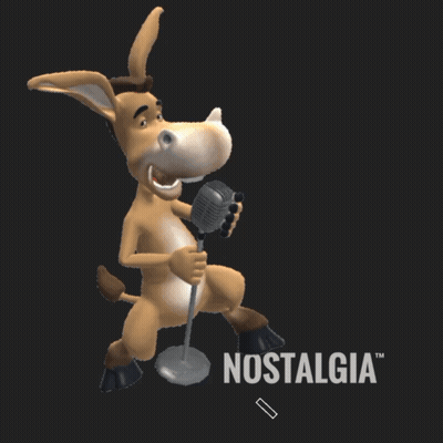 Cartoon Donkey Singing Into Microphone Nostalgia GIF