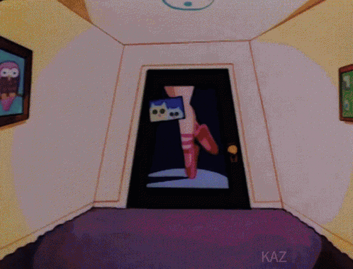 Cartoon Door With Cat Picture and Kaz
