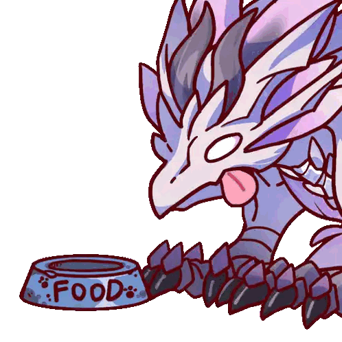 Cartoon Dragon Eating Food Sticker