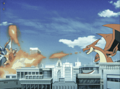 Cartoon Dragon Flying Over City