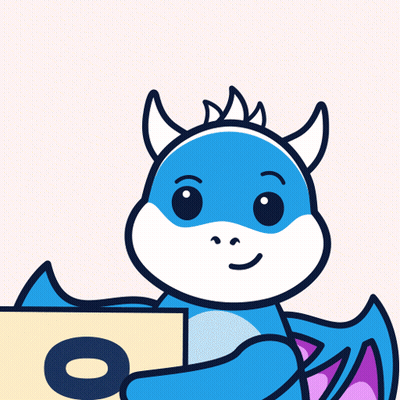 Cartoon Dragon Holding Number Ten GIF