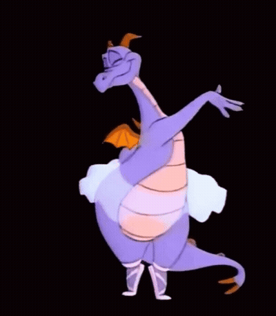 Cartoon Dragon In Tutu And Ballet Shoes GIF