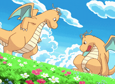 Cartoon Dragon Standing In Front Of Colorful Background GIF