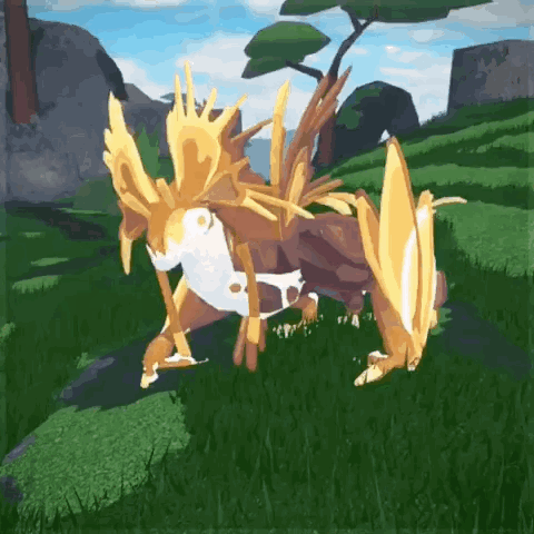 Cartoon Dragon Standing in Grass