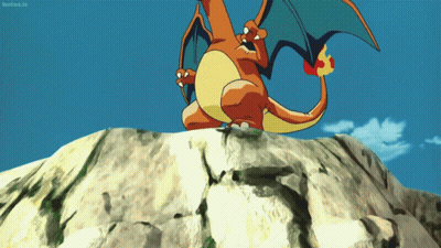 Cartoon Dragon Standing On Rocky Hill GIF