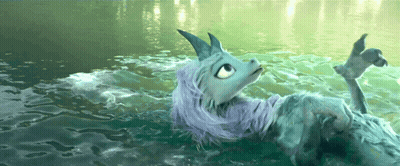 Cartoon Dragon Swimming GIF