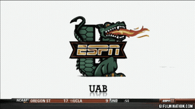 Cartoon Dragon With ESPN Logo GIF