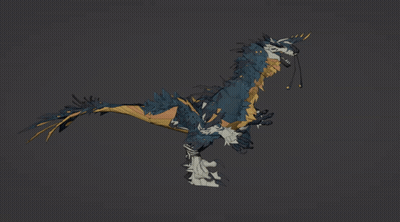 Cartoon Dragon With Feathers on Head